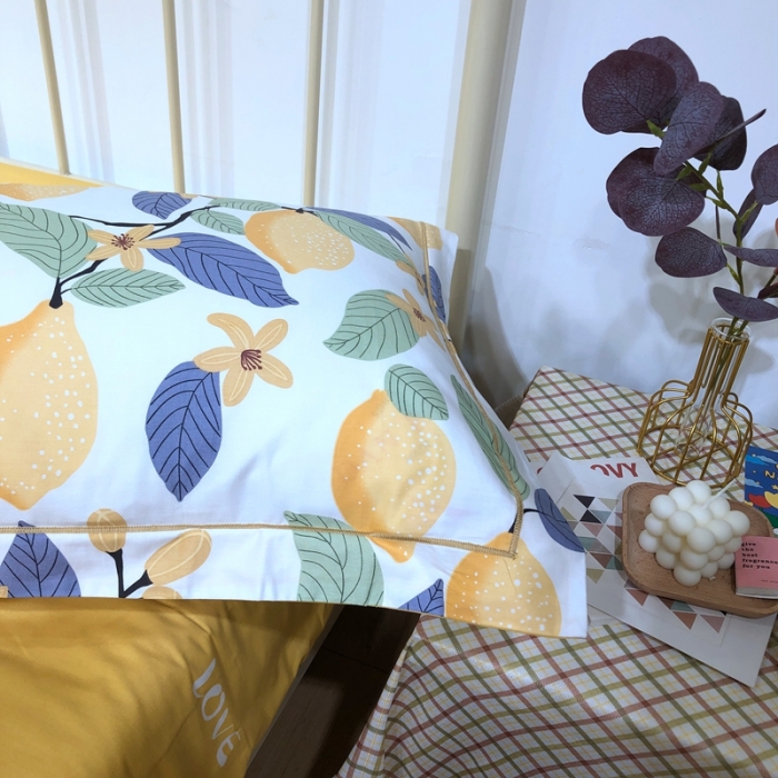 91家纺网 家纺一手货源 找家纺 棉生活新款40S臻棉四件套 柠夏-白