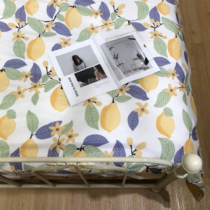 91家纺网 家纺一手货源 找家纺 棉生活新款40S臻棉四件套 柠夏-白