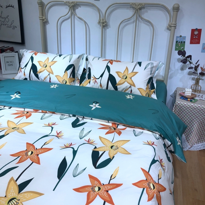 91家纺网 家纺一手货源 找家纺 棉生活新款40S臻棉四件套 百丽叶