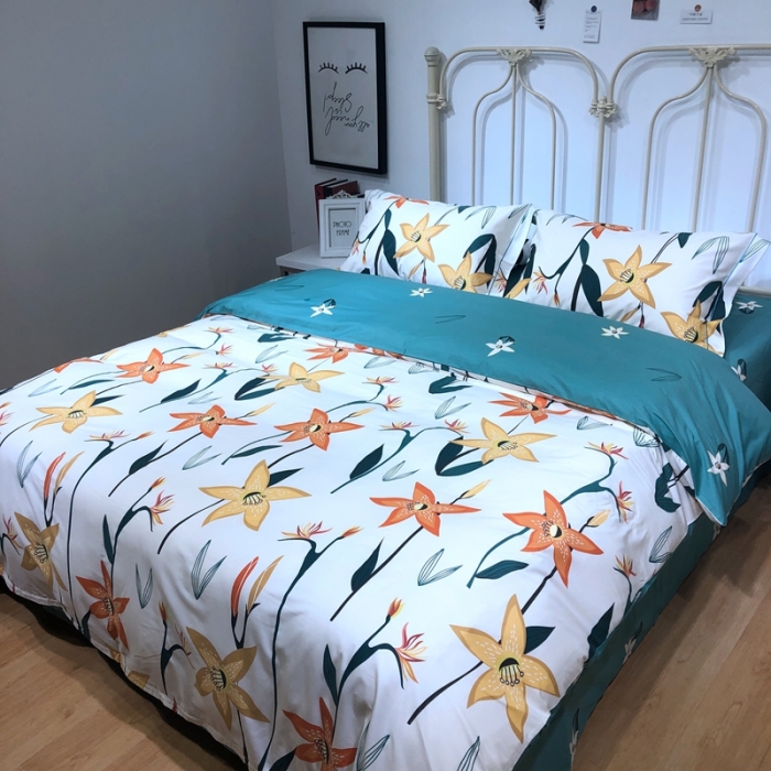 91家纺网 家纺一手货源 找家纺 棉生活新款40S臻棉四件套 百丽叶