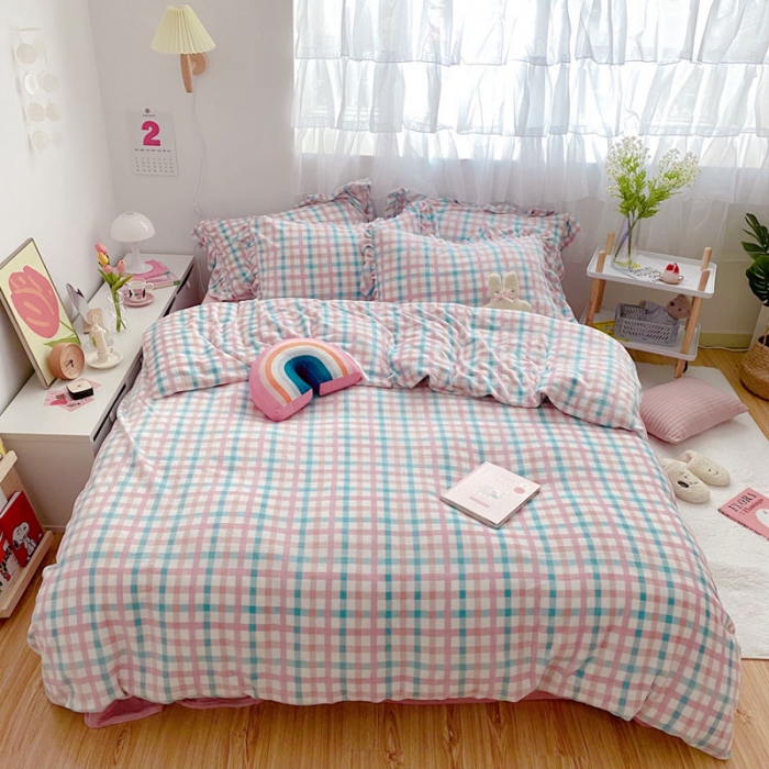 91家纺网 家纺一手货源 找家纺 （总）2021牛奶绒四件套法莱绒三件套（马卡龙格紫）