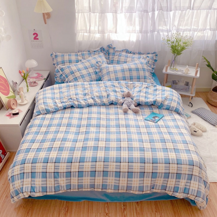 91家纺网 家纺一手货源 找家纺 （总）2021牛奶绒四件套法莱绒三件套（马卡龙格紫）