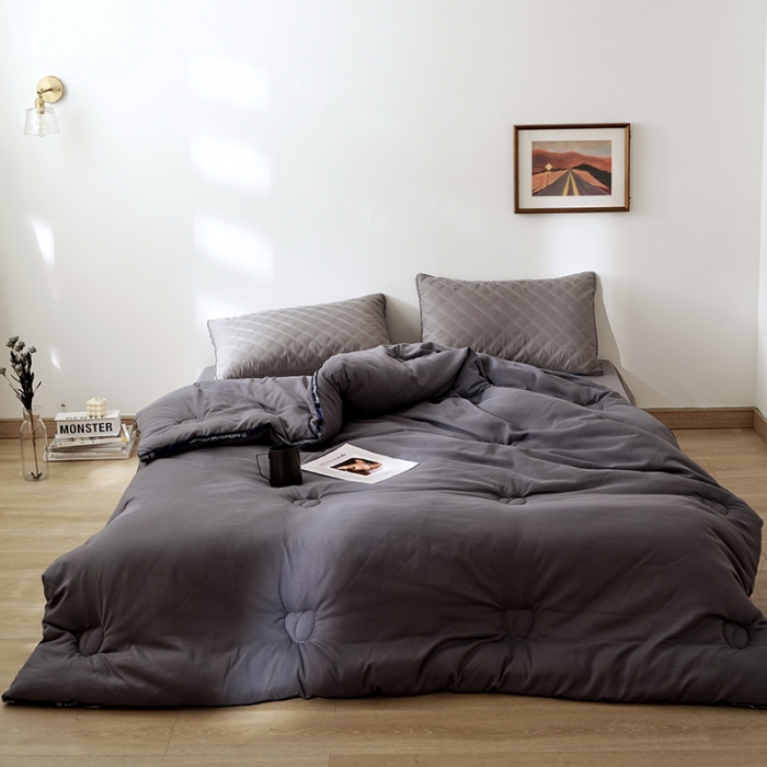 91家纺网 家纺一手货源 找家纺 巴宝路 2021新款立体抗菌大豆被 暗夜灰 冬被春秋被地暖被