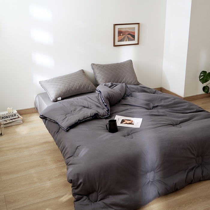 91家纺网 家纺一手货源 找家纺 巴宝路 2021新款立体抗菌大豆被 暗夜灰 冬被春秋被地暖被