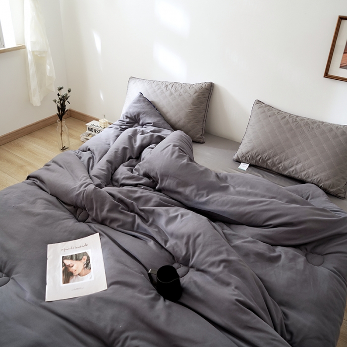 91家纺网 家纺一手货源 找家纺 巴宝路 2021新款立体抗菌大豆被 暗夜灰 冬被春秋被地暖被