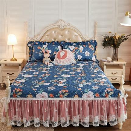 91家纺网 家纺一手货源 找家纺 菊上家纺 2021新款全棉法式浪漫复古蕾丝公主风床裙 蔓果