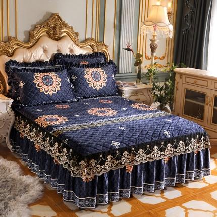 91家纺网 家纺一手货源 找家纺 （总）宜凡家纺 2021新款夹棉水晶绒单品床裙