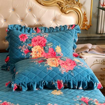 91家纺网 家纺一手货源 找家纺 （总）宜凡家纺 2021新款夹棉水晶绒枕套一对