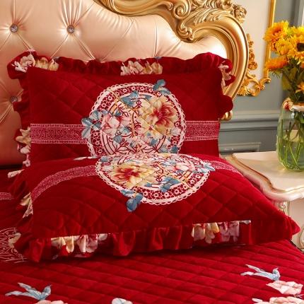 91家纺网 家纺一手货源 找家纺 （总）宜凡家纺 2021新款夹棉水晶绒枕套一对