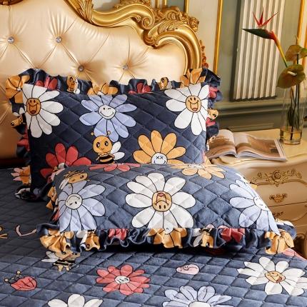 91家纺网 家纺一手货源 找家纺 （总）宜凡家纺 2021新款夹棉水晶绒枕套一对