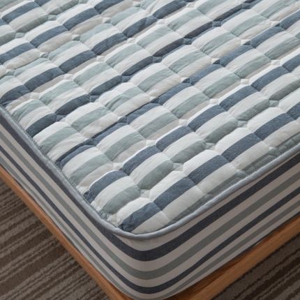 91家纺网 家纺一手货源 找家纺 （总）卡伦 2025全棉色织水洗棉夹棉床笠席梦思保护套22色