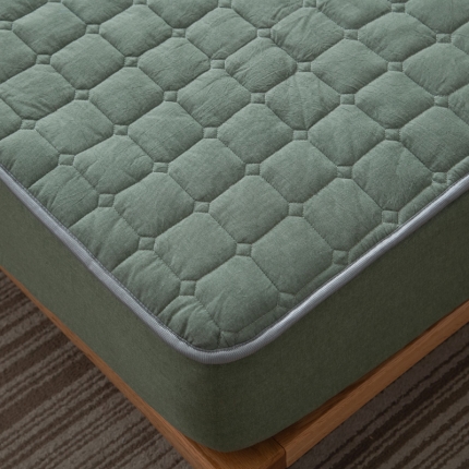 91家纺网 家纺一手货源 找家纺 （总）卡伦 2025全棉色织水洗棉夹棉床笠席梦思保护套22色