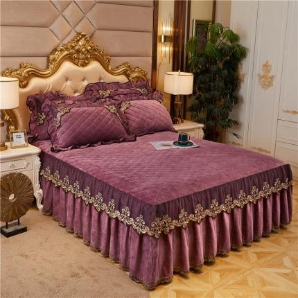 91家纺网 家纺一手货源 找家纺 星尚2020新款宝宝绒夹棉单床裙水晶绒法莱绒婴儿绒 豆沙