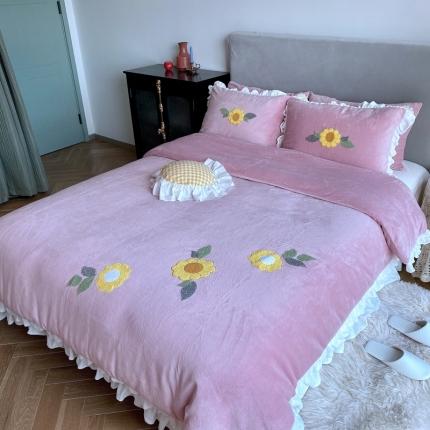 91家纺网 家纺一手货源 找家纺 （总）北纬27度 2020新款仙女公主风高克重牛奶绒四件套