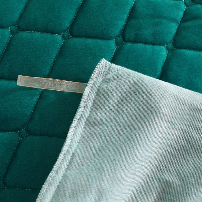 91家纺网 家纺一手货源 找家纺 宜凡家纺 2021新款夹棉水晶绒床裙四件套 金玉良缘绿