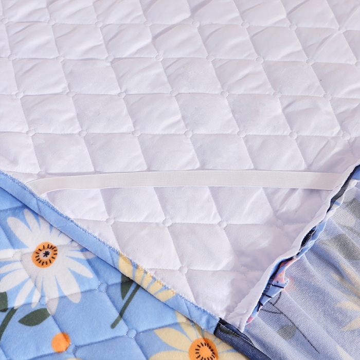 91家纺网 家纺一手货源 找家纺 宜凡家纺 2021新款夹棉水晶绒床裙四件套 花语