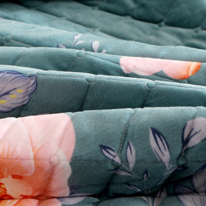 91家纺网 家纺一手货源 找家纺 宜凡家纺 2021新款夹棉水晶绒床裙四件套 花漾甜心