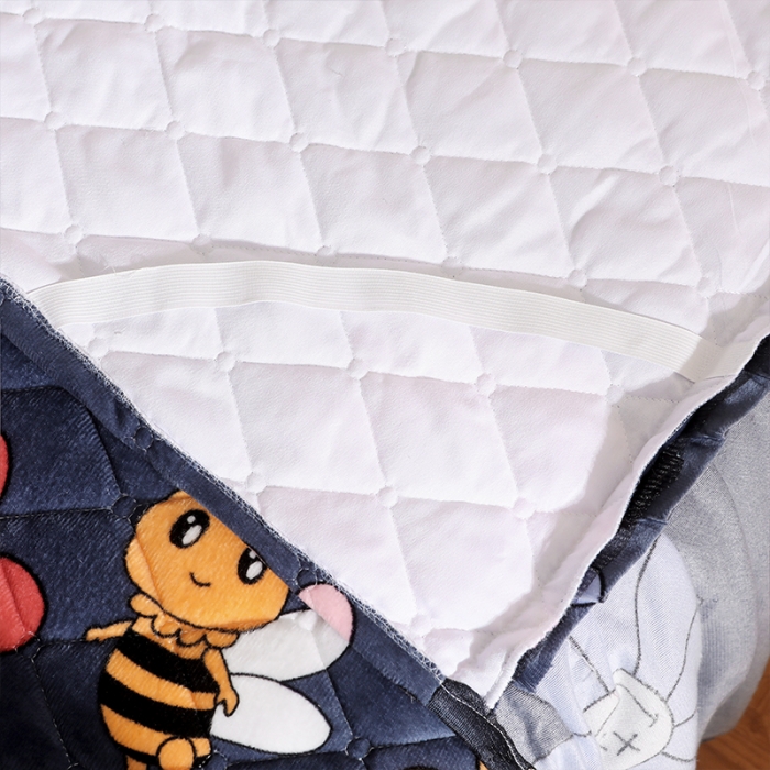 91家纺网 家纺一手货源 找家纺 宜凡家纺 2021新款夹棉水晶绒床裙四件套 童话