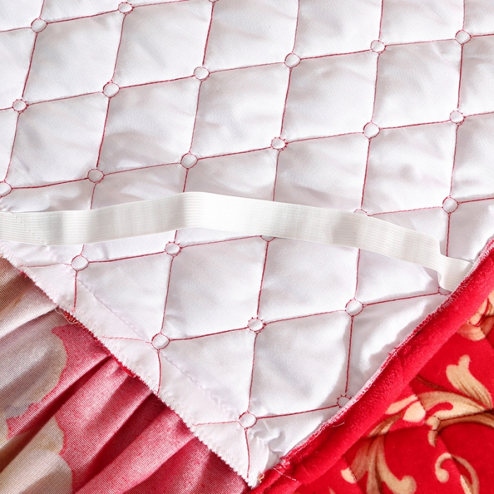 91家纺网 家纺一手货源 找家纺 宜凡家纺 2021新款夹棉水晶绒床裙四件套 甜蜜时光