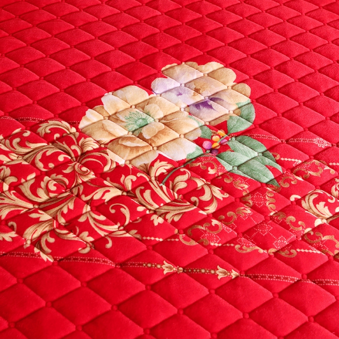 91家纺网 家纺一手货源 找家纺 宜凡家纺 2021新款夹棉水晶绒床裙四件套 甜蜜时光