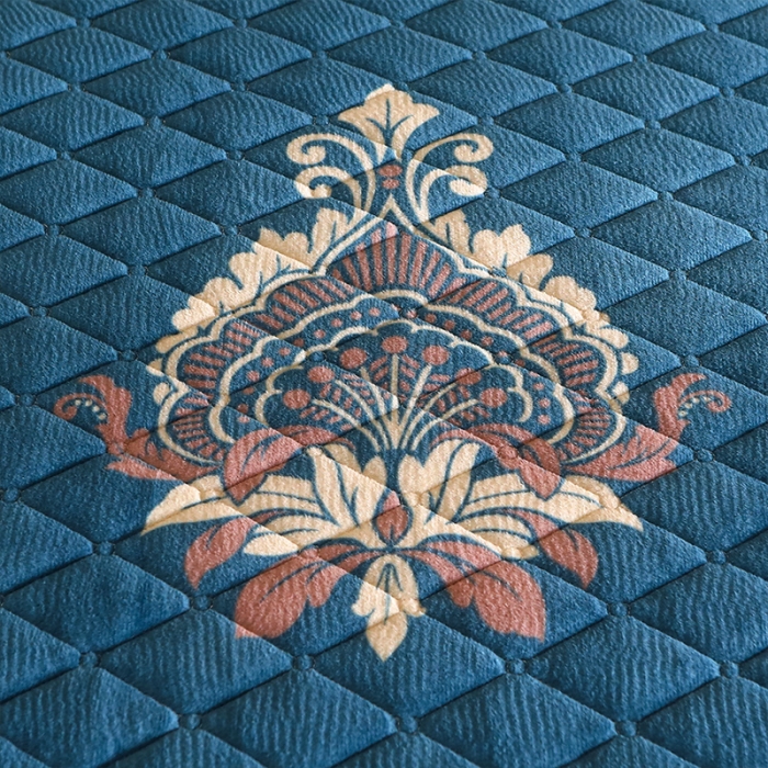 91家纺网 家纺一手货源 找家纺 宜凡家纺 2021新款夹棉水晶绒床裙四件套 欧若拉