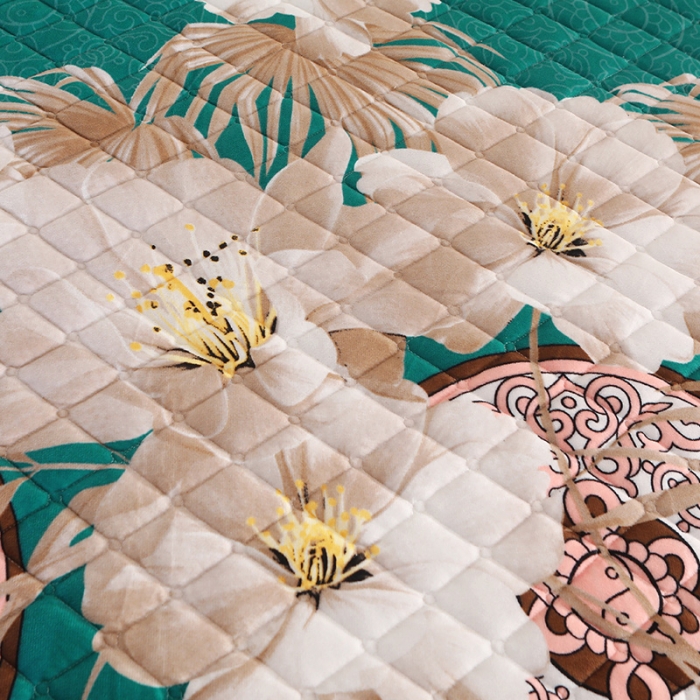 91家纺网 家纺一手货源 找家纺 宜凡家纺 2021新款夹棉水晶绒单品床裙　镜花缘