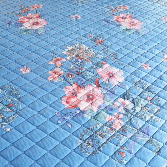 91家纺网 家纺一手货源 找家纺 宜凡家纺 2021新款夹棉水晶绒单品床裙　绽放