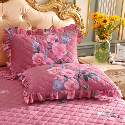 91家纺网 家纺一手货源 找家纺 宜凡家纺 2021新款夹棉水晶绒枕套一对 姹紫嫣红