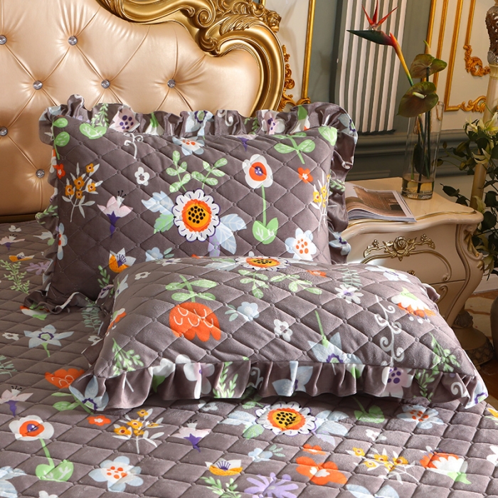 91家纺网 家纺一手货源 找家纺 宜凡家纺 2021新款夹棉水晶绒枕套一对 温馨