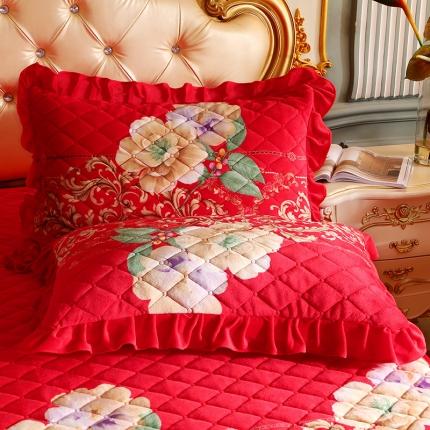 宜凡家纺 2021新款夹棉水晶绒枕套一对 甜蜜时光