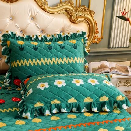 宜凡家纺 2021新款夹棉水晶绒枕套一对 水果派