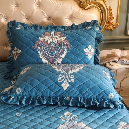 91家纺网 家纺一手货源 找家纺 宜凡家纺 2021新款夹棉水晶绒枕套一对 欧若拉