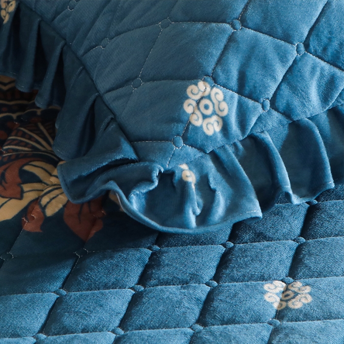 91家纺网 家纺一手货源 找家纺 宜凡家纺 2021新款夹棉水晶绒枕套一对 欧若拉