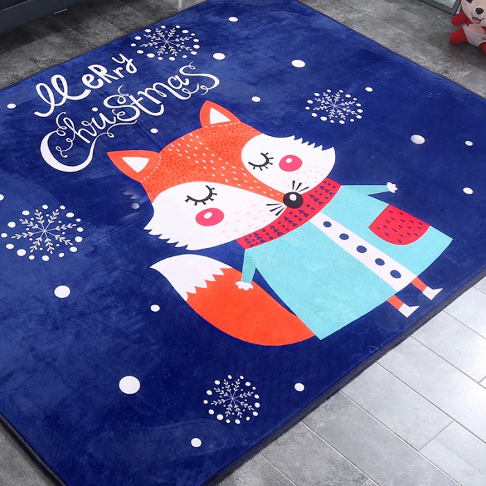 91家纺网 家纺一手货源 找家纺 网客 2024新款北欧大版地垫 等爱的狐狸