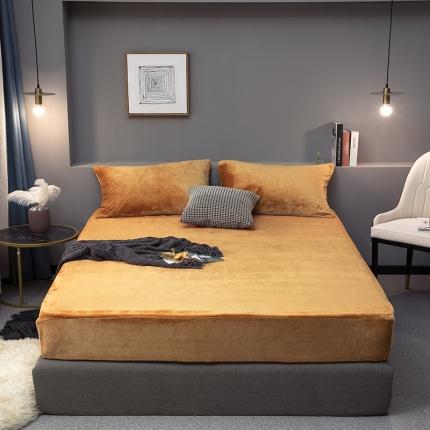 网客 2024新款牛奶绒床笠 米色