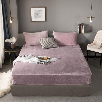 网客 2024新款牛奶绒床笠 藕粉