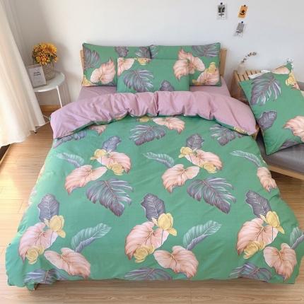 91家纺网 家纺一手货源 找家纺 眠屿 2020新款全棉40支13372四件套丽叶