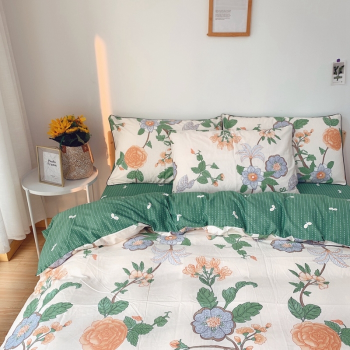 91家纺网 家纺一手货源 找家纺 眠屿 2020新款全棉40支13372四件套 馥郁