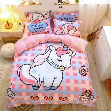 91家纺网 家纺一手货源 找家纺 （总）宅部落 21款大版法莱绒四件套加厚牛奶绒三件套