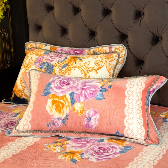 91家纺网 家纺一手货源 找家纺 能好家纺 2020新款牛奶金貂绒被套四件套 北欧风情