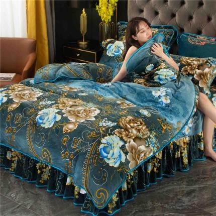 91家纺网 家纺一手货源 找家纺 能好家纺 2020新款牛奶金貂绒被套四件套 绿野仙踪