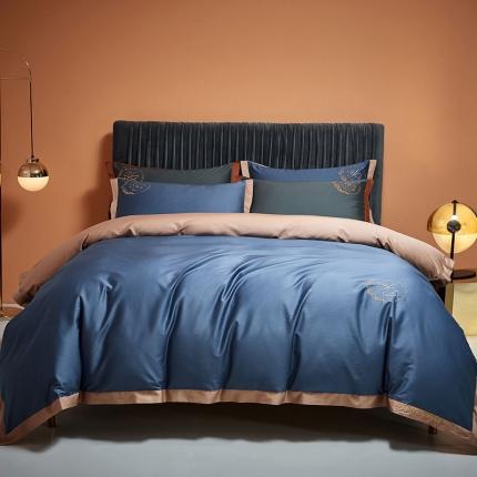 91家纺网 家纺一手货源 找家纺 （总）爱缦2020澳棉100S长绒棉刺绣简系列四件套