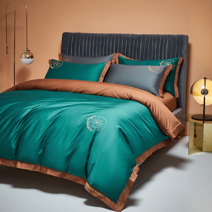 91家纺网 家纺一手货源 找家纺 （总）爱缦2020澳棉100S长绒棉刺绣简系列四件套