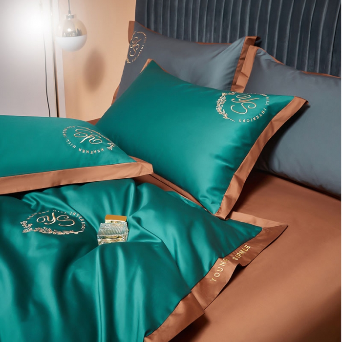 91家纺网 家纺一手货源 找家纺 （总）爱缦2020澳棉100S长绒棉刺绣简系列四件套