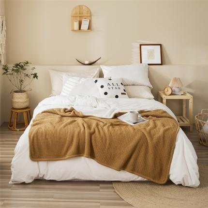 91家纺网 家纺一手货源 找家纺 （总）暖绵绵 新品上架戴维雅加绒华夫格针织毯毯子盖毯软装搭毯