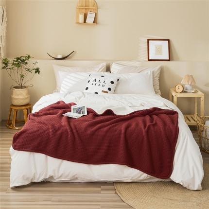 91家纺网 家纺一手货源 找家纺 （总）暖绵绵 新品上架戴维雅加绒华夫格针织毯毯子盖毯软装搭毯