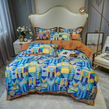 91家纺网 家纺一手货源 找家纺 （总）优然居 2020新款小边款数码印花四件套