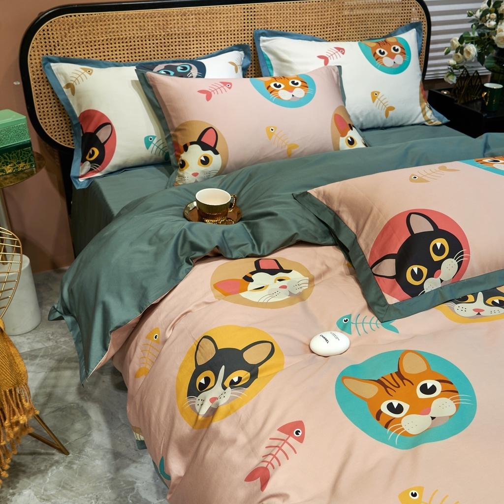 91家纺网 家纺一手货源 找家纺 优然居 2020新款小边款数码印花四件套 凯特粉