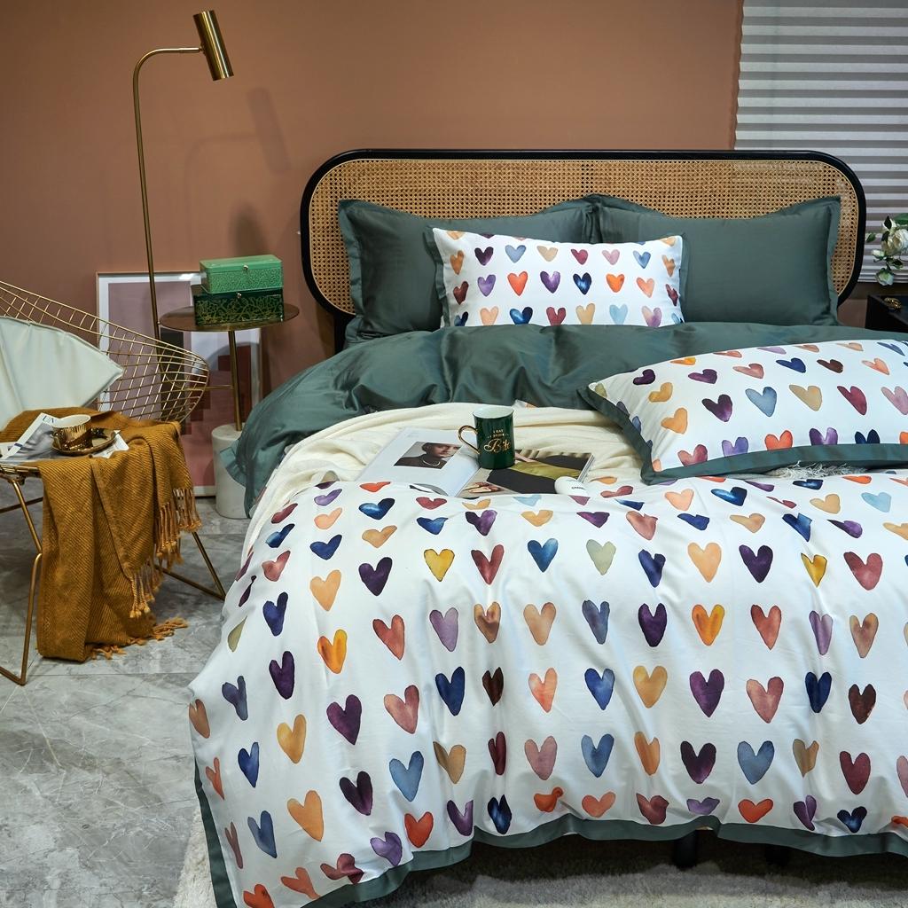 91家纺网 家纺一手货源 找家纺 优然居 2020新款小边款数码印花四件套 洛兰芙