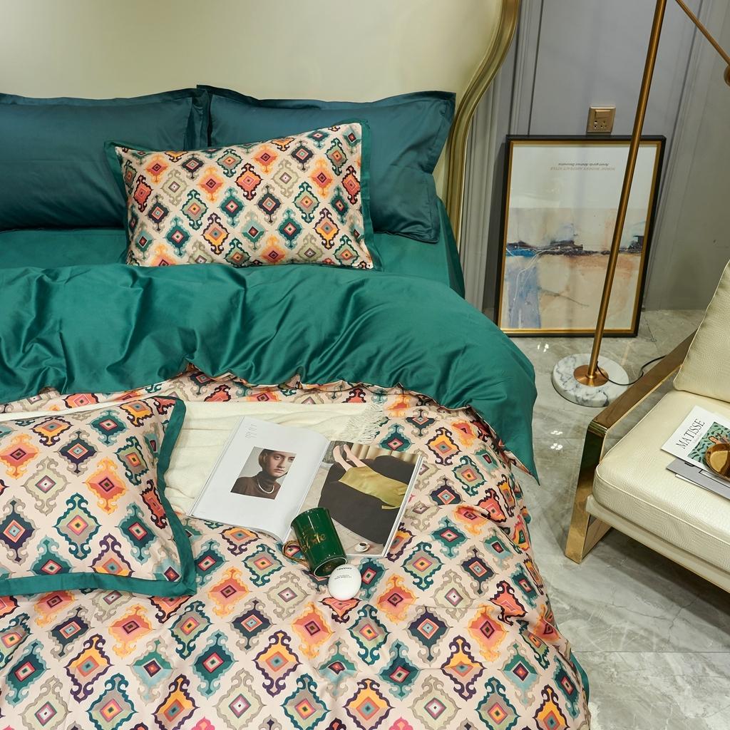 91家纺网 家纺一手货源 找家纺 优然居 2020新款小边款数码印花四件套 瑞芙妮